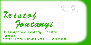 kristof fontanyi business card